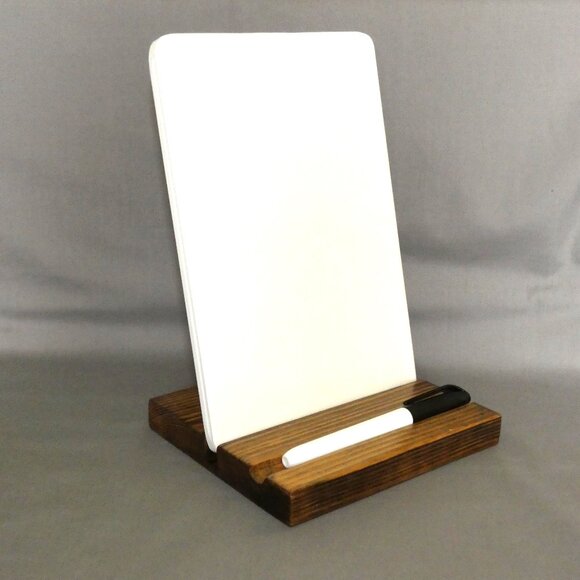 Desktop Whiteboard With Wood Stand, 6" x 9" Ceramic Dry Erase Message Memo Board - Picture 2 of 5